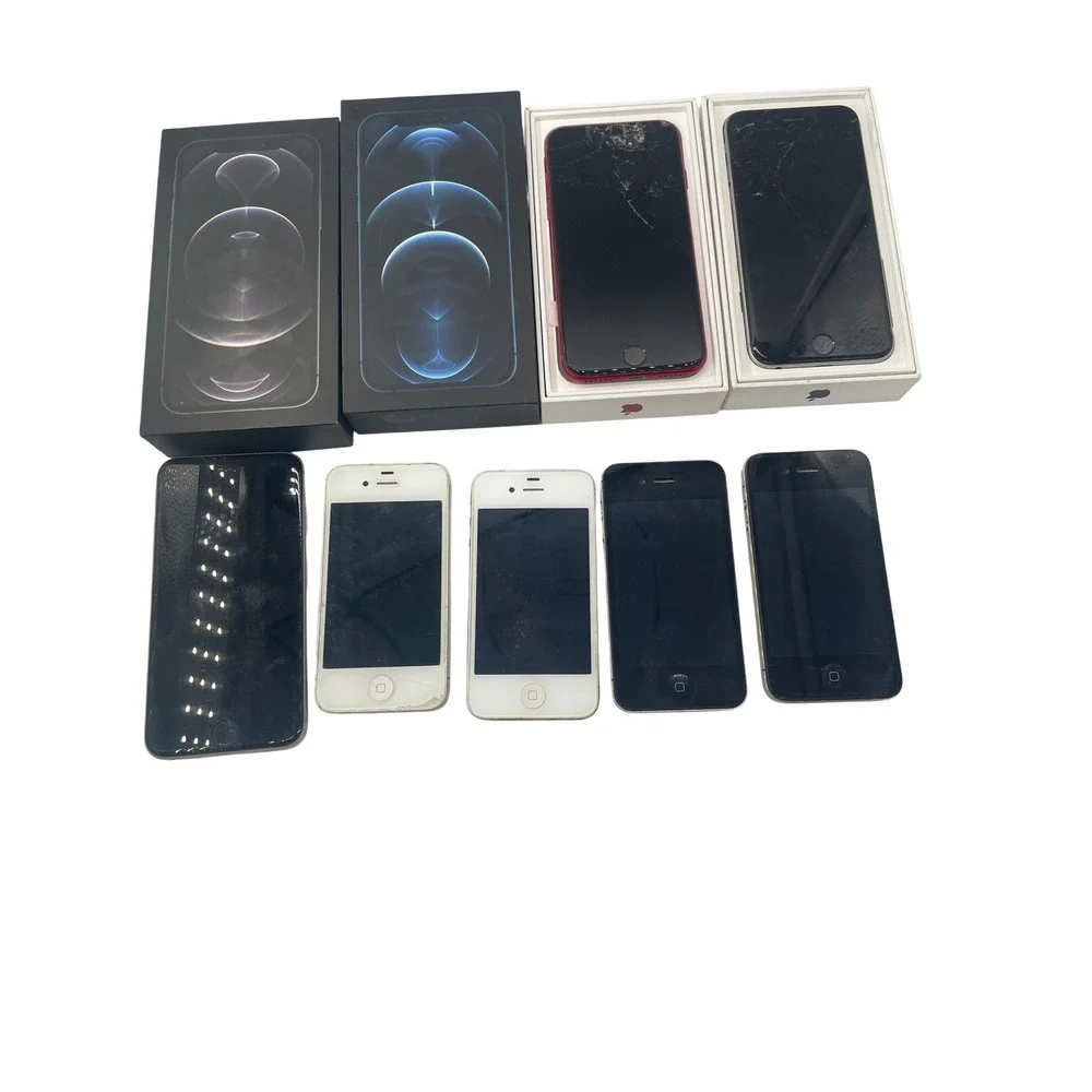 Apple iPhone Lot 7 Phones iPhone 4 A1332 A1349 iPhone S Red Silver Black White